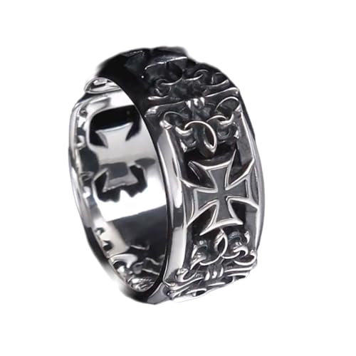 Piceioep Einstellbare Hip Hop Kreuze Ringe Für Männer Vintage Punk Styles Schmuck Komfortable Fit Tägliche Party Kleidung Metallkreuze Accessoire von Piceioep