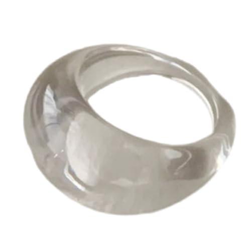Piceioep Eleganter, breiter Ring aus Kunstharz mit abgerundeten Kanten, hypoallergen, Fingerschmuck, handgefertigt, stapelbar, Gelenkringe, Harz, Einheitsgröße, Wie beschrieben, Wie beschrieben von Piceioep