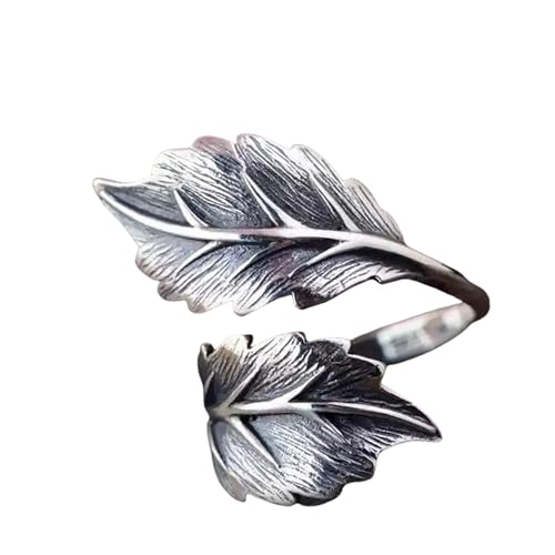 Piceioep Eleganter, verstellbarer Ring aus Legierung mit zarter Blattform, Fingerzubehör, Zubehör für lässige oder formelle Anlässe, stilvoll, verstellbar von Piceioep