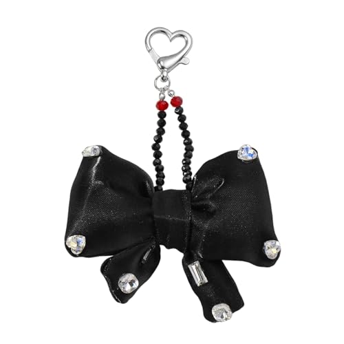 Piceioep Entzückende Strassstiche Bögen Keyring Bag Decoration Stoff Multifunktionaler Schlüsselbund Tragbarer Tägliches Essential Sweet Bows Schlüsselring Für Frauen von Piceioep