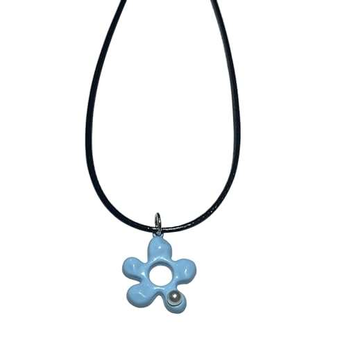 Piceioep Hellblaue Acryl-Blumen-Anhänger-Halskette, minimalistische Blumen-Perlen-Halskette, zarter Statement-Schmuck für Valentinstag Piceioep Hellblaue Acryl-Blumen-Anhänger-Halskette, minimalistische Blumen-Perlen-Halskette, zarter Statement-Schmuck für Valentinstag von Piceioep