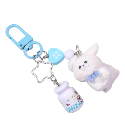Piceioep Hund Schlüsselbeutel Zauber Für Frauen Geldbeutel Handtasche Rucksack Anhänger Auto Keyring Ästhetische Schlüsselanhänger Charme Flockenhund Keychain von Piceioep