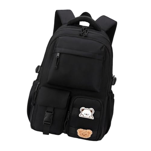 Piceioep Japanische Ästhetische Schule Rucksack Für Frauen Wasserresistentes Nylon Mit Mehreren Kompartimenten Ergonomische Schulterbänder City Netter Schulrucksack von Piceioep