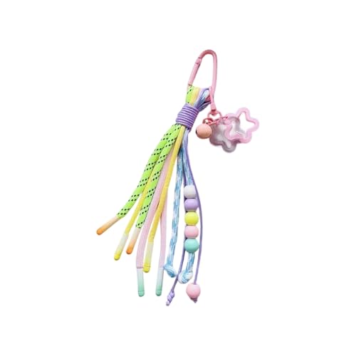 Piceioep Lebendiger ABS Carabiner Schlüsselbund Clip Mit Geflochtenem Kabelbeutelanhänger Für Wanderrucksäcke Freien Und Reisebereich Stylish ABS Keychain Accessoire von Piceioep