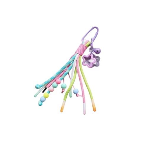 Piceioep Lebendiger ABS Carabiner Schlüsselbund Clip Mit Geflochtenem Kabelbeutelanhänger Für Wanderrucksäcke Freien Und Reisebereich Stylish ABS Keychain Accessoire von Piceioep