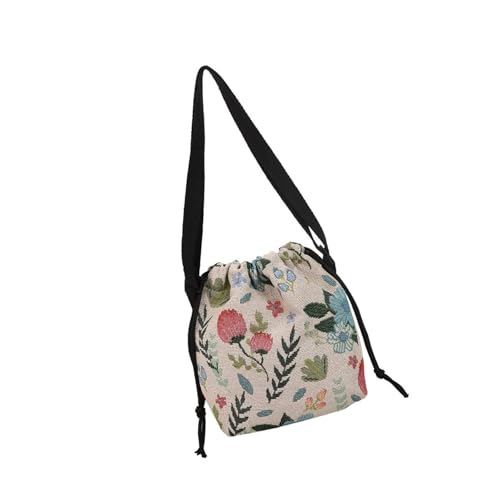 Piceioep Leinwand Mit Großer Kapazität Canvas Shopper Bag Retro Muster Komfortable Leichter Praktischer Frauen Retro Modische Frauen von Piceioep