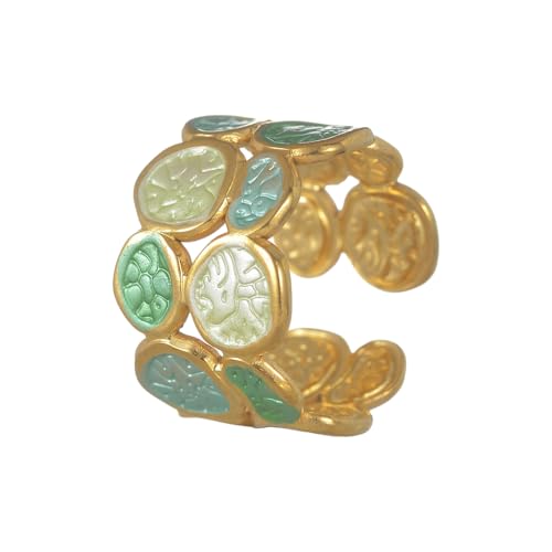 Piceioep Moderne, unregelmäßige Doppelkreise, verstellbare Designs, Edelstahl-Schmuck für Damen, legere oder formelle Anlässe, moderner offener Edelstahl, Einheitsgröße, Wie beschrieben, Wie von Piceioep