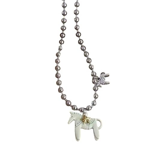 Piceioep Moderne Pferdeanhänger Halskette mit Anhänger, leichte Legierung, vielseitiger Schmuck, Pferdeanhänger-Halskette, Einheitsgröße, Wie beschrieben, Wie beschrieben von Piceioep