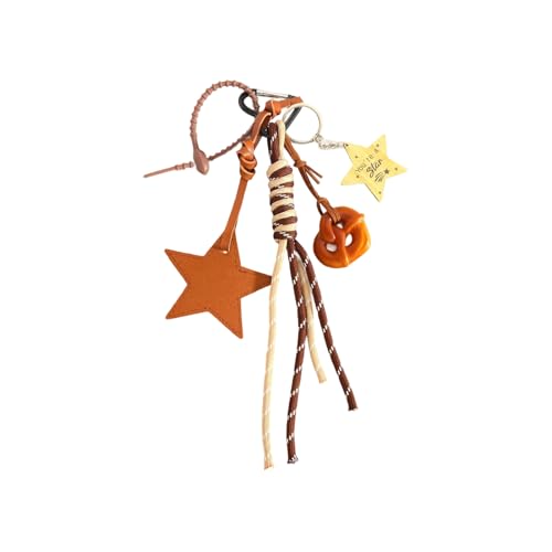 Piceioep Multifunktionaler Fünf Punkte Star Keychain Decoration Mode Bag Anhänger Für Handtaschen Rucksäcke Und Autodar Innenstern Keychain PU von Piceioep