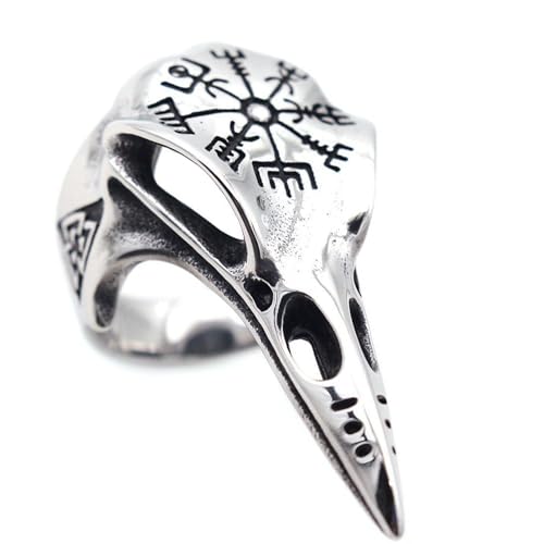 Piceioep Norses Culture Verstellbare Größe, Vogelkopf-Design, Ringe, stilvolle Zinc-Legierung, bequemes tägliches Tragen, Fingerzubehör, Retro, verstellbarer Schmuck von Piceioep
