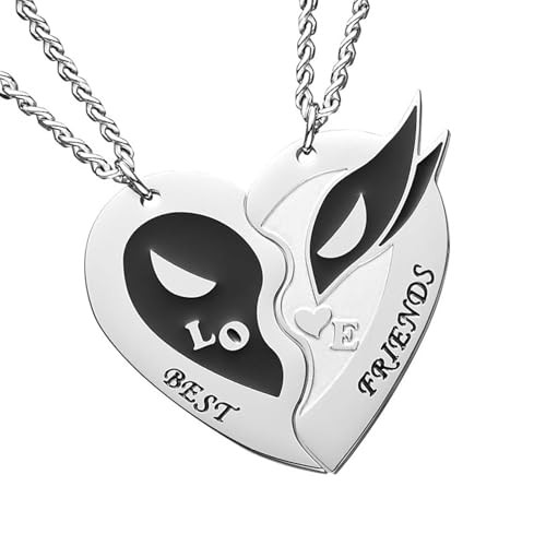 Piceioep Passende Halskette für Paare, Legierung, verstellbare Kette, romantischer Schmuck, für Sie und Ihn, verstellbare Kette, Paar-Anhänger von Piceioep