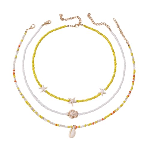 Piceioep Perlen-Halsketten-Set mit mehreren Strängen, handgefertigt mit Legierung, für den täglichen Gebrauch und Styling, handgefertigte Perlen-Halskette, Einheitsgröße, Wie beschrieben, Wie von Piceioep