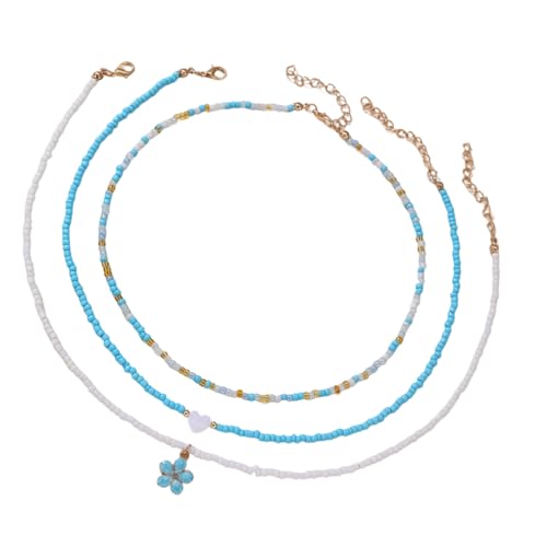 Piceioep Perlen-Halsketten-Set mit mehreren Strängen, handgefertigt mit Legierung, für den täglichen Gebrauch und Styling, handgefertigte Perlen-Halskette, Einheitsgröße, Wie beschrieben, Wie von Piceioep