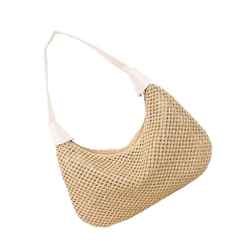 Piceioep Praktische Gewebte Strandtasche Mit Geräumigen Innenverkäufern Modehandtasche Freier Aktivitäten Freien Und Leichte Strohhalmbausbähler von Piceioep