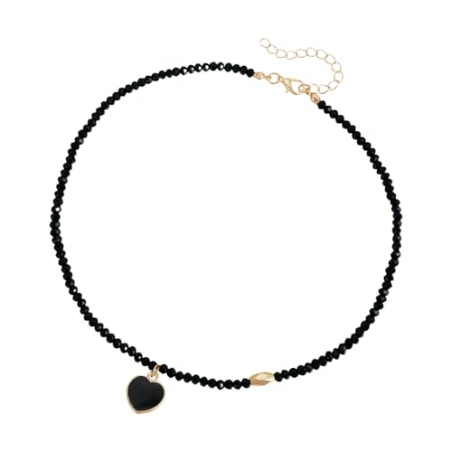 Piceioep Stilvolle herzförmige Halskette aus Kunstharz, elegantes Tropföl-Finish für lässige Outfits und formelle Veranstaltungen, Tropföl-Anhänger, Halskette für Damen von Piceioep