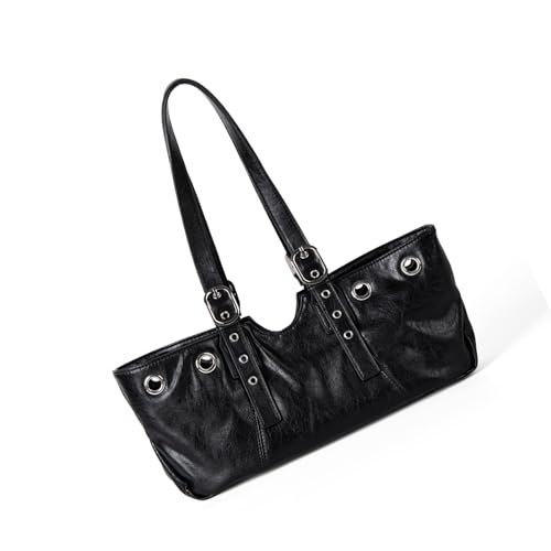 Piceioep Stylish Mit Inspirierter Unterarmtasche Schulter Handtasche Praktische PU Große Kapazität Mode Accessoire Mode Punk Umhängetasche von Piceioep
