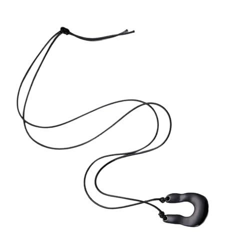 Piceioep Weiche, stabile Lederschnur-Halskette, moderner U-förmiger Anhänger, Legierung, Akzent für geschichtete Schmuck-Looks, lange Halskette, Einheitsgröße, Wie beschrieben, Wie beschrieben von Piceioep