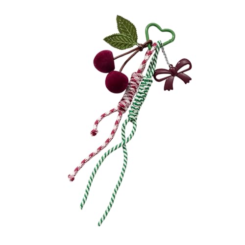 Piceioep Zeitgenössischer Obst Bowknot Keyring Beutel Anhänger Dekorativer Charme Für Geldbeutel Rucksack Reißverschluss Kreatives Geschenk Stylish Gewebte Seilschlüsselring von Piceioep