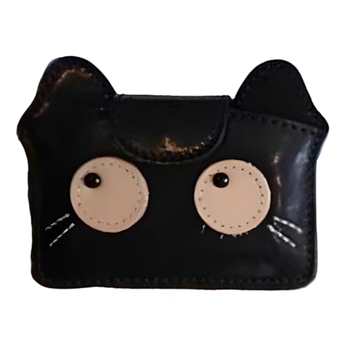 Retro Cats PU Leather Wallet for Cards Cash Essentials Compact Multi Card Cats Wallet, Schwarz , Mass Beauty von Piceioep