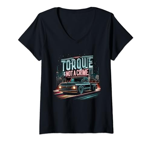 Damen Pick up Truck für Kinder T-Shirt mit V-Ausschnitt Damen Pick up Truck für Kinder T-Shirt mit V-Ausschnitt von Pick up Truck