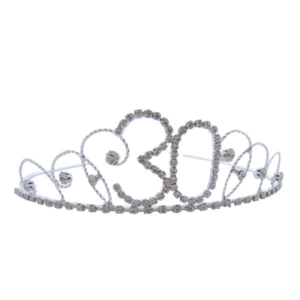 30Th Birthday Diamante Kristall Tiara - Versilberte Oberfläche 30Th Birthday Diamante Kristall Tiara - Versilberte Oberfläche von PickAGem1