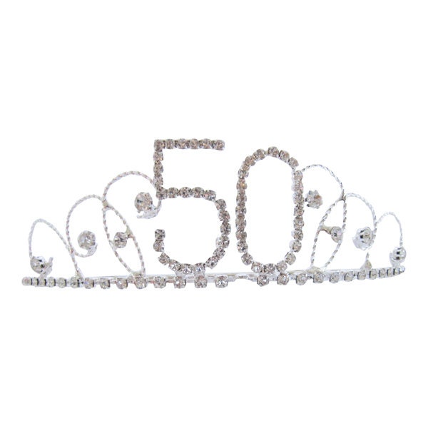 50. Geburtstag Diamante Kristall Tiara - Versilbert Finish 50. Geburtstag Diamante Kristall Tiara - Versilbert Finish von PickAGem1