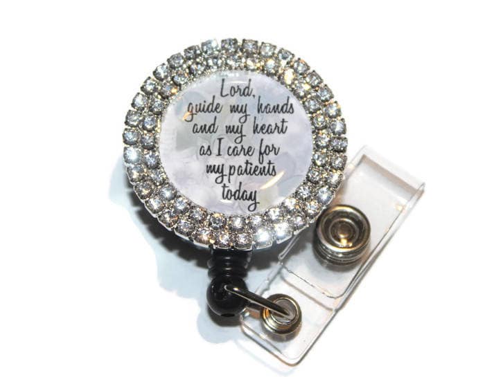 Krankenschwester Gebet Einziehbare Abzeichen Reel Doppel Strass Einstellung - Blau Floral Rn Id Christian Badge Cute Krankenschwester Gebet Einziehbare Abzeichen Reel Doppel Strass Einstellung - Blau Floral Rn Id Christian Badge Cute von PickMeOhPickMe
