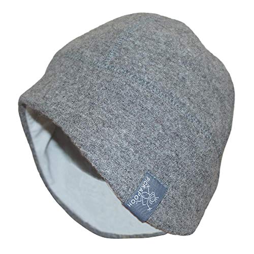 PICKAPOOH Kinder/Damen/Herren Mütze Milan Bio-Wollwalk Grau Gr. 50 von PICKAPOOH
