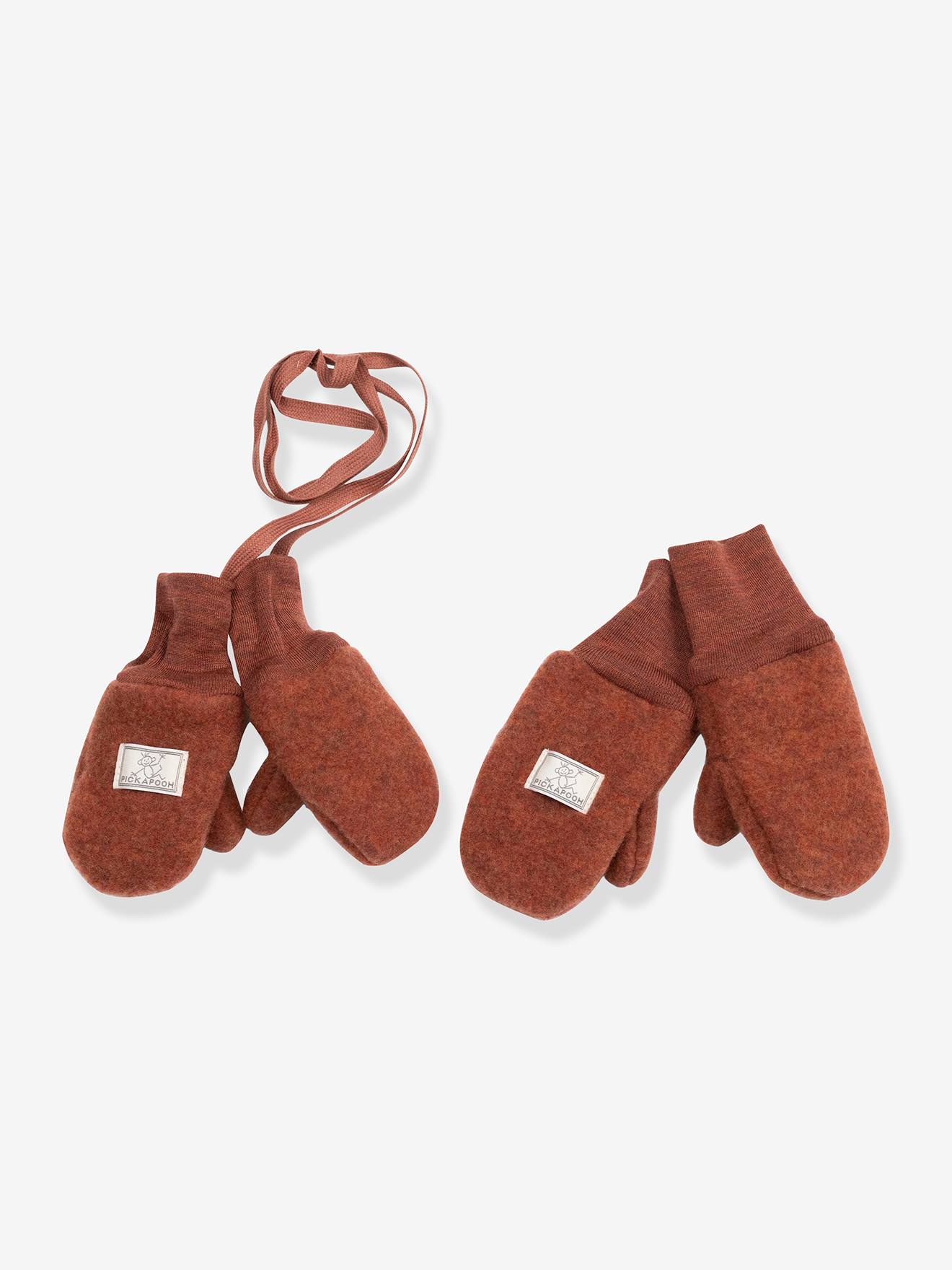 Handschuhe aus Bio-Merinowolle und Seide FÄUSTEL Kinder PICKAPOOH zimt von Pickapooh