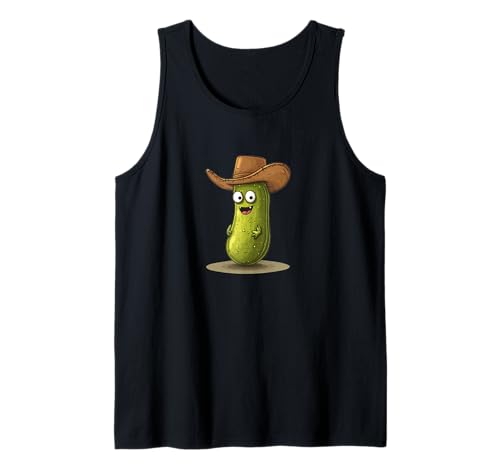 Lustiges Pickle in Cowboyhut Kostüm für Jungen und Mädchen Tank Top von Pickle Cowboy Outfit