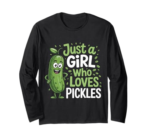 Gurke Nur EIN Mädchen, das Gurken liebt Langarmshirt Gurke Nur EIN Mädchen, das Gurken liebt Langarmshirt von Pickle Dill Pickles Cucumber