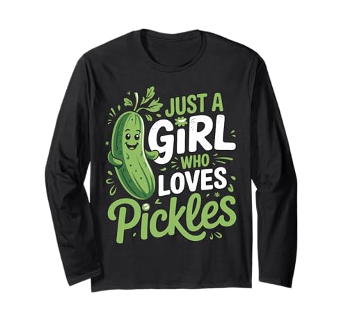 Gurke Nur ein Mädchen, das Gurken liebt Langarmshirt Gurke Nur ein Mädchen, das Gurken liebt Langarmshirt von Pickle Dill Pickles Cucumber