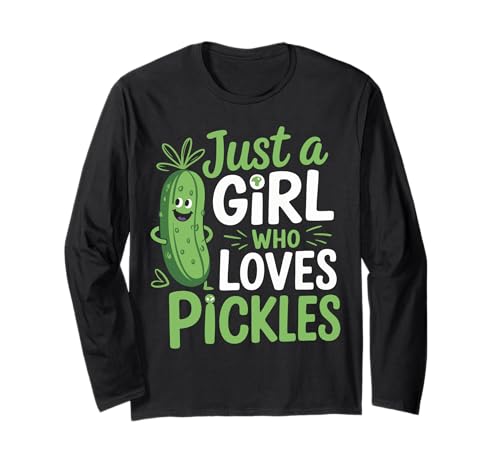 Gurke Nur ein Mädchen, das Gurken liebt Langarmshirt Gurke Nur ein Mädchen, das Gurken liebt Langarmshirt von Pickle Dill Pickles Cucumber