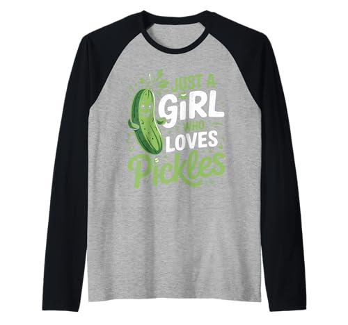 Gurke Nur ein Mädchen, das Gurken liebt Raglan von Pickle Dill Pickles Cucumber