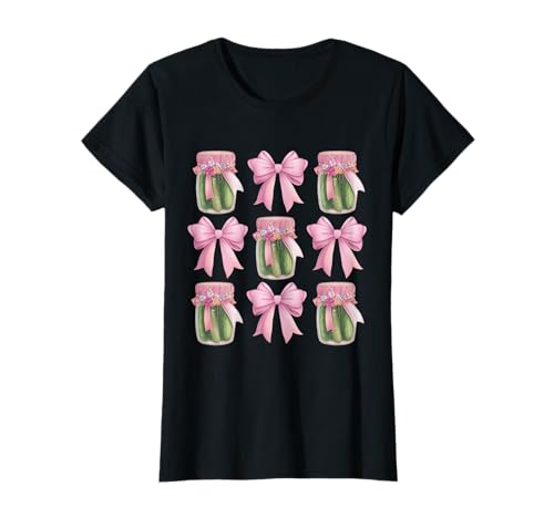 Kokette Gurkengläser mit Schleifen für Mädchen und Frauen T-Shirt von Pickle Lover Coquette Bow Soft Aesthetic
