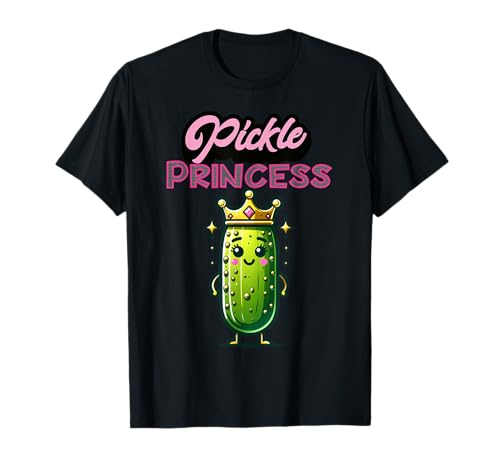 Pickle Princess Cute Illustration Damen T-Shirt Schwarz Cartoon Princess Mdchen Klein EU 39 Kurzarm Pull-On Klassisch Pickle Princess Cute Illustration Damen T-Shirt Schwarz Cartoon Princess Mdchen Klein EU 39 Kurzarm Pull-On Klassisch von Pickle Princess Cute Illustration