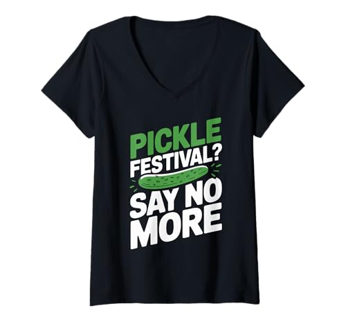 Damen Pickle Festival Shirt Lustige Gurkenliebhaber Bekleidung Pickles T-Shirt mit V-Ausschnitt Damen Pickle Festival Shirt Lustige Gurkenliebhaber Bekleidung Pickles T-Shirt mit V-Ausschnitt von Pickle Shirt Designs By ShirtZilla