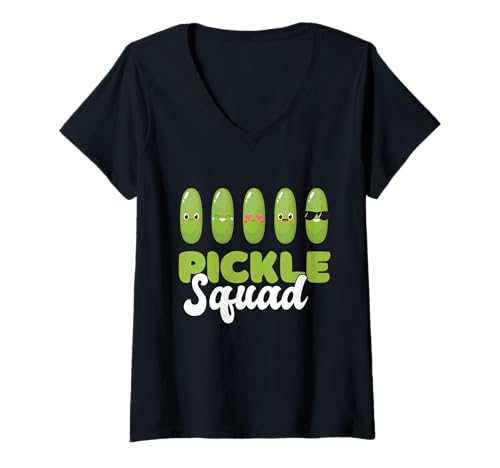 Damen Pickle Squad Gurkengurken Gurken Gemüse Eingelegtes Cu T-Shirt mit V-Ausschnitt Damen Pickle Squad Gurkengurken Gurken Gemüse Eingelegtes Cu T-Shirt mit V-Ausschnitt von Pickle Squad