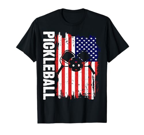 Pickleball Amerikanische Flagge Lustig Pickleball Vintage Männer Frauen T-Shirt von Pickleball Kitchen