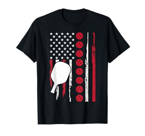 Pickleball Amerikanische Flagge Lustig Pickleball Vintage Männer Frauen T-Shirt von Pickleball Kitchen