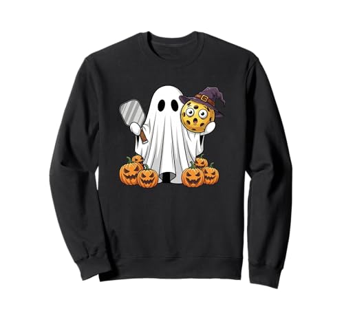 Lustiger Geist Pickleball Kürbis Halloween Kinder Herren Damen Sweatshirt von Pickleball Lovers Cute Halloween Outfits Boy Girl