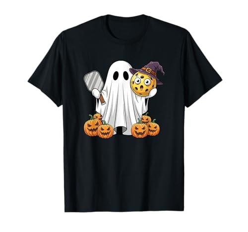 Lustiger Geist Pickleball Kürbis Halloween Kinder Herren Damen T-Shirt von Pickleball Lovers Cute Halloween Outfits Boy Girl
