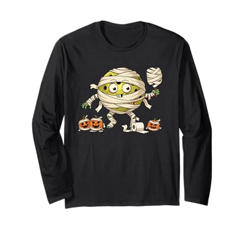 Lustiger Pickleball Mama Kürbis Halloween Kinder Herren Damen Langarmshirt von Pickleball Lovers Cute Halloween Outfits Boy Girl