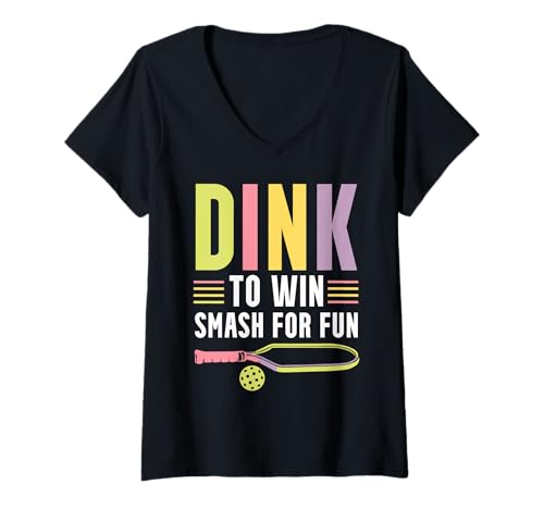 Damen I Love Pickleball Player Dink Paddle Pickle Ball Sport T-Shirt mit V-Ausschnitt von Pickleball Player Pickle Ball Sport