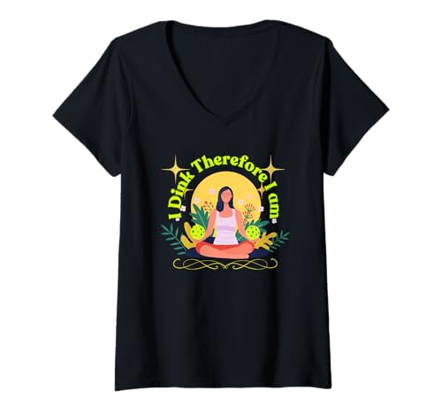 Damen I Dink Pickleball Players Meditation Zen Philosophie Humor T-Shirt mit V-Ausschnitt Damen I Dink Pickleball Players Meditation Zen Philosophie Humor T-Shirt mit V-Ausschnitt von Pickleball Players I Dink Pickleball Humor