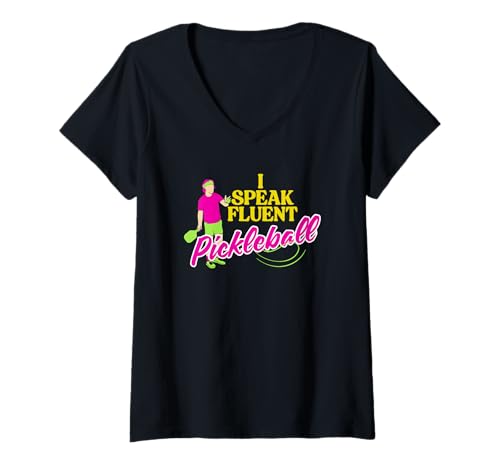 Damen Ich spreche Pickleball Sportliche Pickleball-Liebhaber Pickleball Lustig T-Shirt mit V-Ausschnitt von Pickleball Players Pickleball Humor