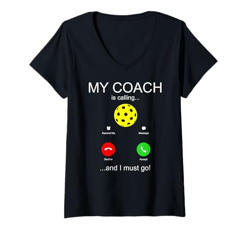 Damen Pickle Ball Coach nennt Teamplayer Funny Pickleball T-Shirt mit V-Ausschnitt Damen Pickle Ball Coach nennt Teamplayer Funny Pickleball T-Shirt mit V-Ausschnitt von Pickleball Tee Paddle Ball Player Accessories