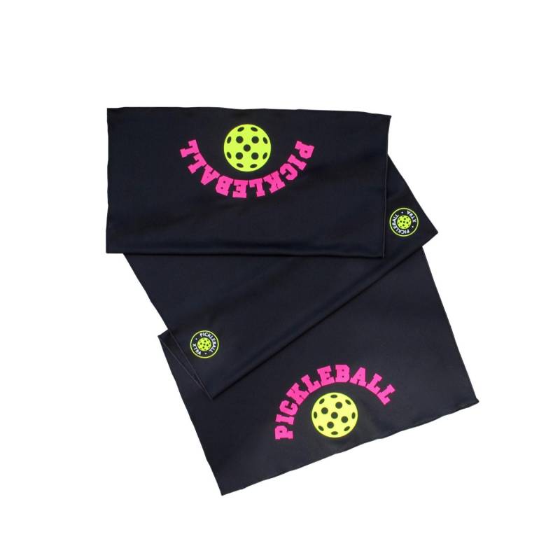 Pickleball Cooling Handtuch Schwarzes Athletik Handtuch Mit Neon Design von PickleballXtra