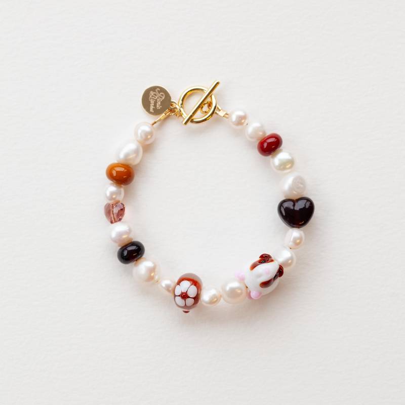 Herbst Meerschweinchen Armband, Glas Lampwork Handgemachte Perlen Armband Von Picknickdecke Schmuck Herbst Meerschweinchen Armband, Glas Lampwork Handgemachte Perlen Armband Von Picknickdecke Schmuck von PicnicBlanketJewelry