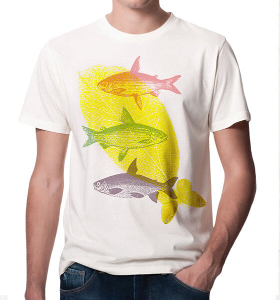 Picopoc Fliegende Fische T-Shirt für Männer in Weiß von Picopoc